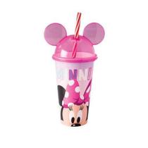 Copo Minnie C/ Canudo E Tampa Orelha 500ml Plasutil - Plasútil