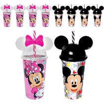 Copo Minnie e Mickey Mouse com Orelhas para Festa Infantil - Kit 10 Unidades