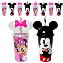 Copo Minnie e Mickey Mouse com Orelhas para Festa Infantil - Kit 10 Unidades