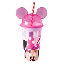 Copo Minnie ou Mickey com Orelhas e Canudo Disney 500ml Plasútil - Plasutil