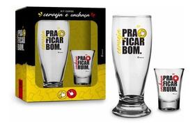 Copo Munich E Pinga Kit Cerveja E Cachaça Presente Criativo