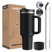 Copo MURRICON 1183ml com Alça, Palha e Tampa de Aço Inoxidável