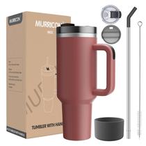 Copo MURRICON 1183ml com Alça, Palha e Tampa de Aço Inoxidável