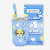 Copo neo c/canudo 300ml amo dogs