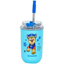 Copo Neo Com Canudo 300ml Chase Patrulha Canina 10073318 COPO NEO C/CANUDO 300ML CHASE 10073318
