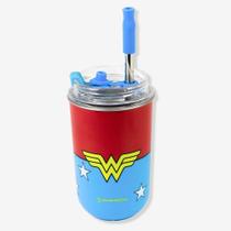Copo Neo Com Canudo Mulher Maravilha - Dc Comics Copo Neo Com Canudo Mulher Maravilha - Dc Comics