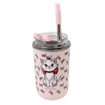 Copo Neo Gata Marie C/ Canudo 300ml Disney