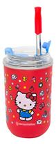 Copo Neo Hello Kitty Com Canudo 300ml Copo Neo Hello Kitty Com Canudo 300ml