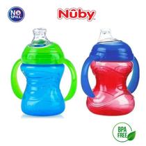 Copo Nûby Kit 2 Unidades Azul e Vermelho Antivazamento Transição Bebê