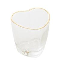 Copo P- Shot Coracao Borda Dourada 50ml Em Vidro Lyor