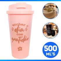 Copo P/ Viagem C/ Tampa e Bico Para Café/Chá 500ml