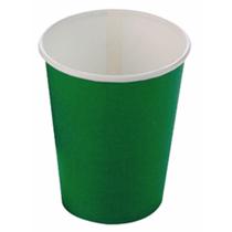 Copo papel descartavel 270ml cor verde bandeira liso c/10 un