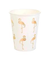 Copo Papel Flamingo Dourado 10 Unid Silver Festas