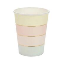 Copo Papel Listras Degrade 270Ml 10 Un. Silver