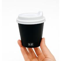 Copo Papel Preto 200Ml Com Tampa Biodegradável 100Un Térmico