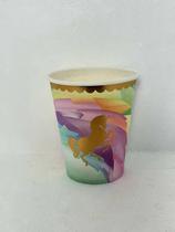 Copo papel unicornio dourado c/10un.