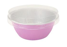 Copo para assar KitchenDance de alumínio descartável 118 mL rosa com tampa Copo para assar KitchenDance de alumínio descartável 118 mL rosa com tampa
