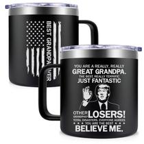 Copo para beber Fufendio Grandpa Caneca 414 ml de parede dupla