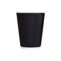 Copo para Beber Karat 12 oz Ondulado Isolado Preto 500 Unidades