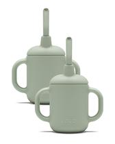 Copo para beber Lalo Little Cup, pacote com 2 canudos de silicone de 120 ml