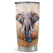 Copo para beber SANDJEST Elephant, copo de aço inoxidável de 590 ml