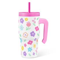 Copo para beber SANDJEST Floral Tumbler 590ml isolado para crianças Copo para beber SANDJEST Floral Tumbler 590ml isolado para crianças