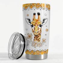 Copo para beber SANDJEST Giraffe, copo de aço inoxidável de 20 onças