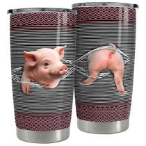 Copo para beber SANDJEST Pig Copo de aço inoxidável de 20 onças