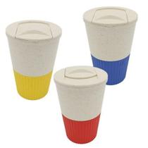 Copo Para Café Com Tampa Fibra de Bambu 400ml Lyor