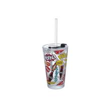 Copo para Drink Coca em Vidro com Canudo e Tampa 450ml - Hauskraft Copo para Drink Coca em Vidro com Canudo e Tampa 450ml - Hauskraft