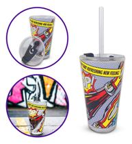 Copo para Drink em Vidro com Canudo e Tampa Hauskraft Fizz Coca-Cola 450ml Copo para Drink em Vidro com Canudo e Tampa Hauskraft Fizz Coca-Cola 450ml