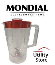 Copo para o liquidificador mondial turbo power l-99-fb l-1200 l-1100 cristal tampa vermelha