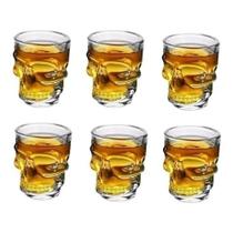Copo Para Shot De Vidro Caveira 45ml 6 Unidades Tequila Whisky Bar Aperitivo