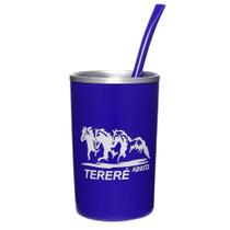 Copo para Tereré Azul de Alumínio Revestido em Plástico com Bomba Rodeo West 27021