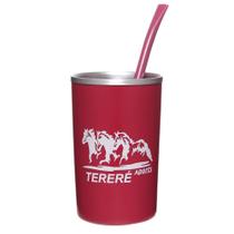 Copo para Tereré Rosa de Alumínio Revestido em Plástico com Bomba Rodeo West 27022