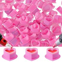 Copo para Tinta de Tatuagem OZER 200 peças em Silicone Rosa em Formato de Coração Copo para Tinta de Tatuagem OZER 200 peças em Silicone Rosa em Formato de Coração