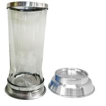 Copo para Vela 7 Dias Transparente com Base e Boca de Alumínio