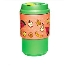 Copo para viagem 350Ml Verde e laranja