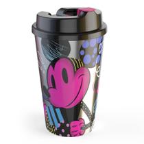 Copo para viagem metalizado Mickey e Minnie Disney 750 ml