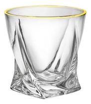Copo Para Whisky 300ml Com Borda Dourada