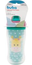 Copo Parede Dupla 280ml Com Canudo Animal Fun Girafa 12087 - Buba
