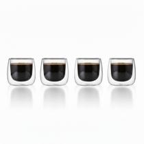 Copo Parede Dupla de Vidro 100ml, 4pcs Ruvolo