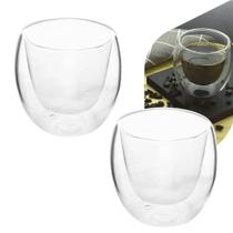 Copo Parede Dupla de Vidro Café 140ml 2 Peças