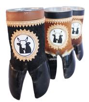 Copo pé de boi grande 100% natural com alça em couro Copo pé de boi grande 100% natural com alça em couro