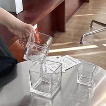 Copo Pequeno Quadrado De Vidro Transparente Para Água, Chá, Café, Bebidas Frias E Uísque.