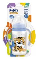 Copo Petita Cristal Bico de Silicone com Alça 270ml Antivazamento - Menino e Menina