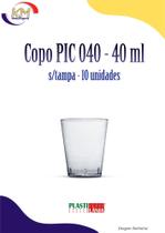 Copo PIC 40 ml s/tampa 10 unid. - Plastilânia - brigadeiro, beijinho, doces, sobremesas (7512)