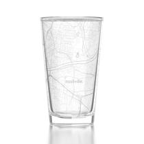 Copo pint de vidro transparente com mapa de Nashville Well Told 473 ml Copo pint de vidro transparente com mapa de Nashville Well Told 473 ml