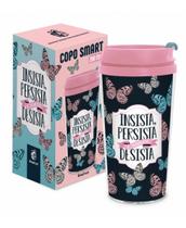 Copo plast. inox new 350ml - insista persista borboletas