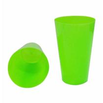 Copo plastico 300ml verde fluorescente / 10un / clean wave